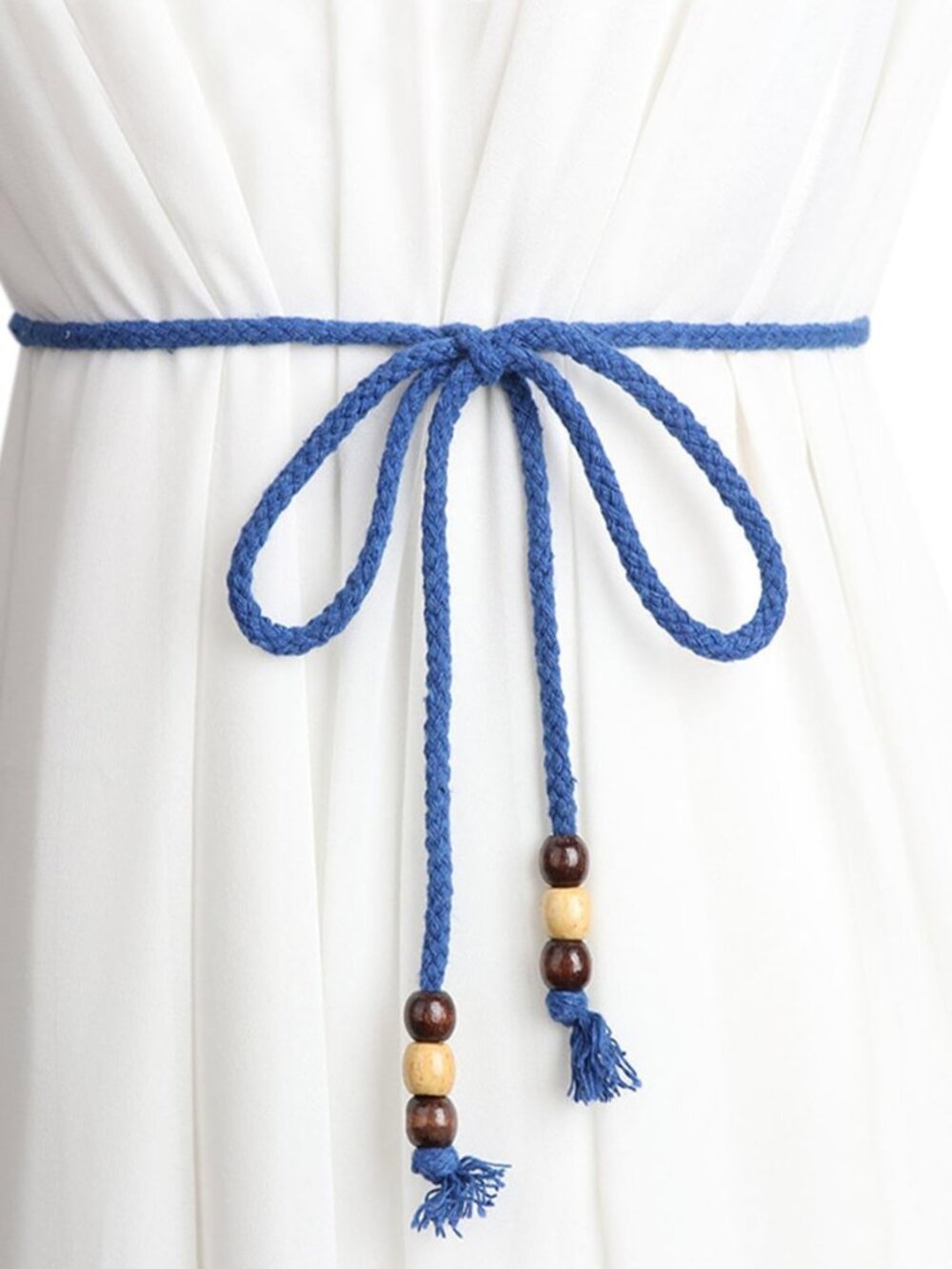 Women Girls Boho Weave Cotton Braided Waist Tie Belt Wrap Cloth Belts for Dress